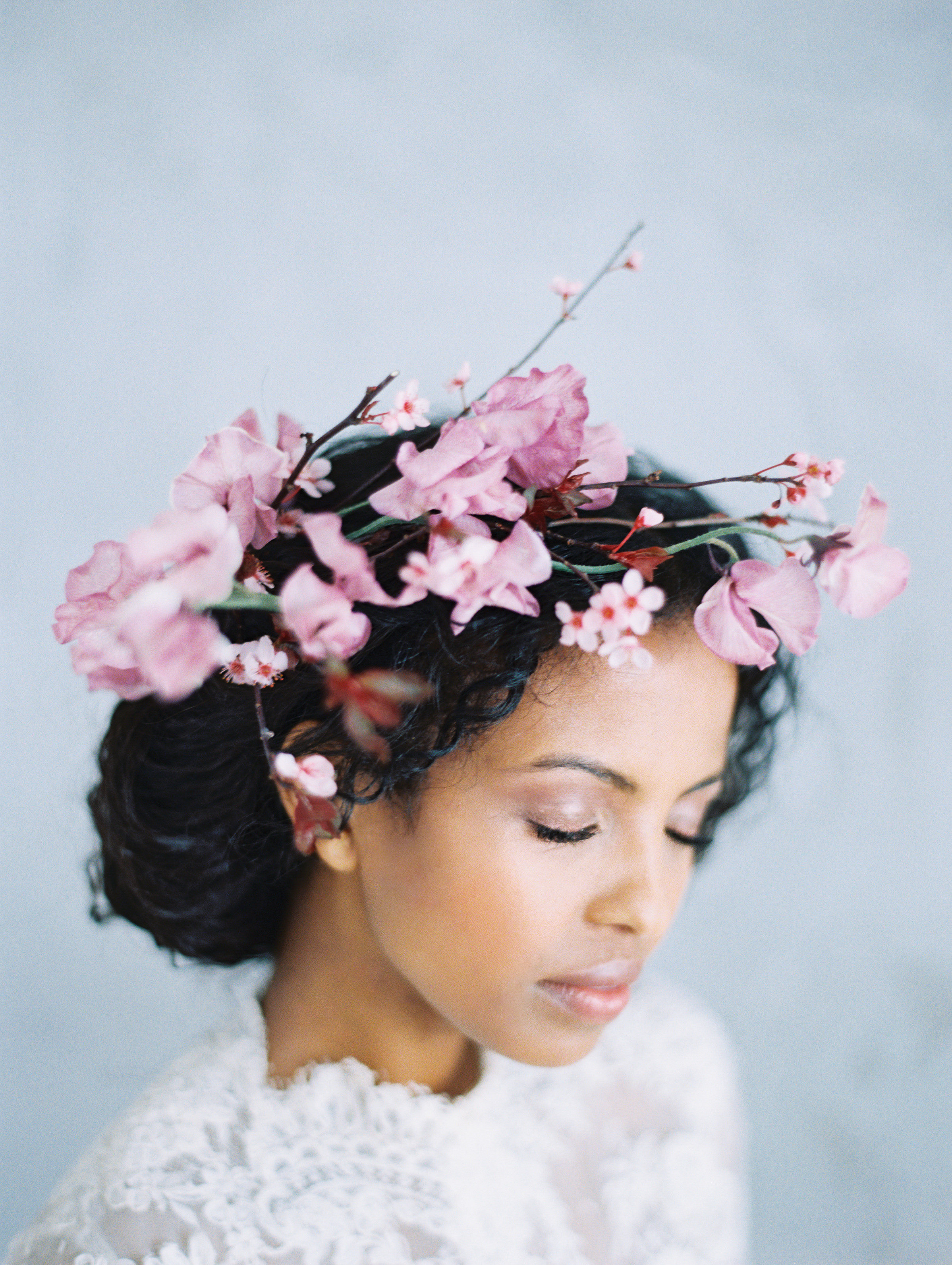 Romantic bridal hairstyles for the fine art bride by D'Arcy Benincosa, fine art destination photographer